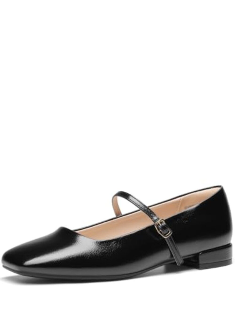 Mary Jane Ballet Flats with Square Toe and Adjustable Buckle